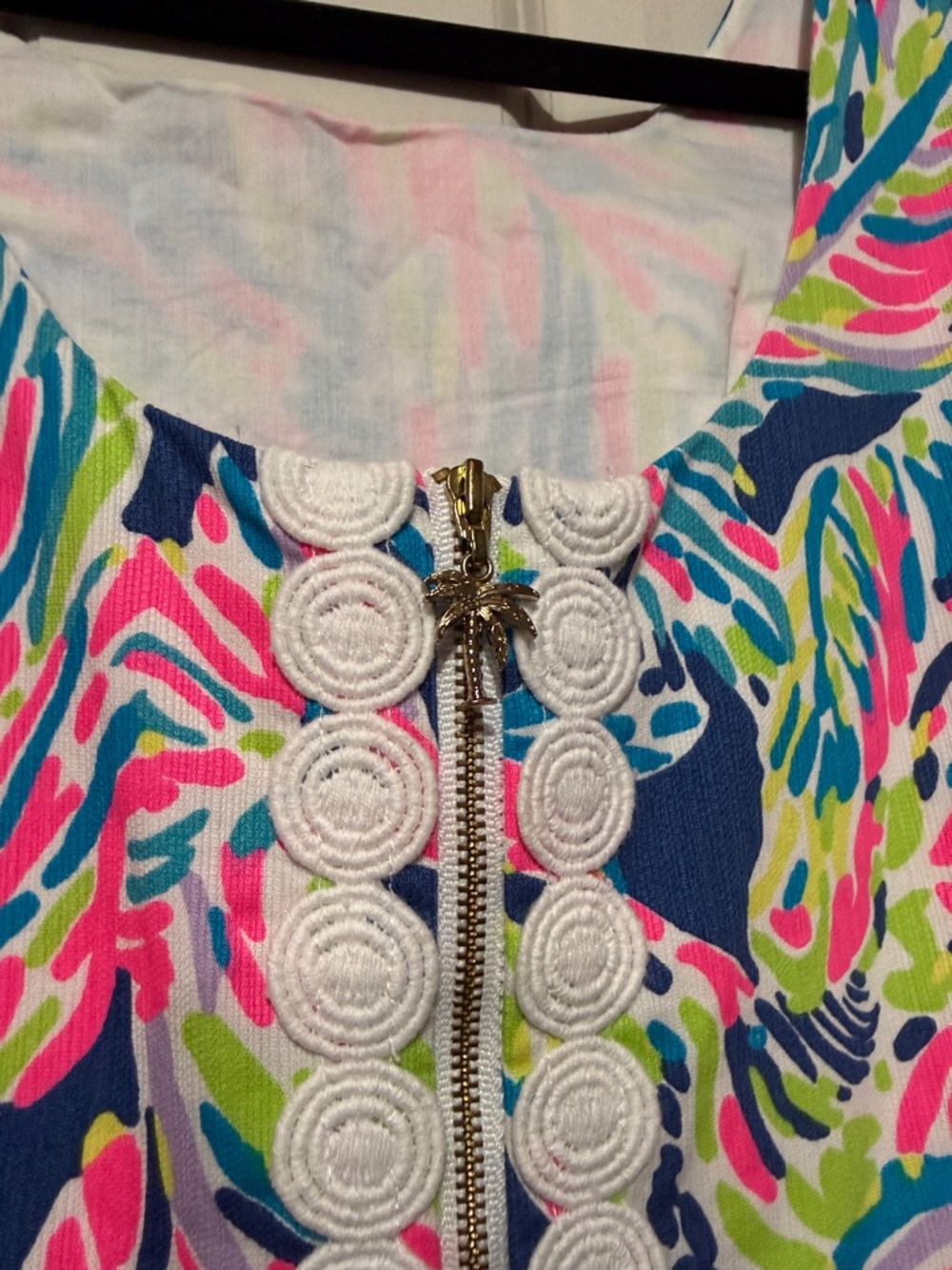Lilly Pulitzer Cathy Shift Dress in Indigo Palm Reader Sz 8 - Picture 4 of 7